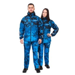 Костюм Aquatic К-22 (soft-shell, мембрана 10000/10000, цвет - CAMO BLUE, размер 46, фирменная печать