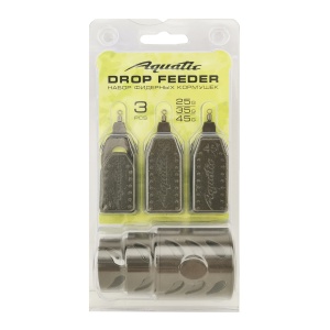 Набор фидерных кормушек Aquatic в блистере DROP FEEDER 25,35,45 гр. (малая, средняя, большая)