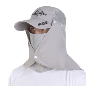 Кепка складная с защитой лица и шеи Aquatic КА-15СС (цвет: светло-серый; UPF50+)