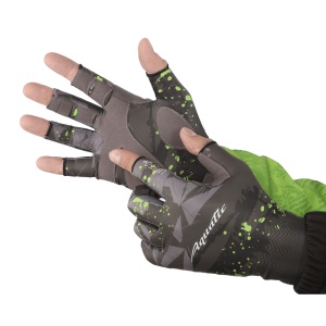 Перчатки для рыбалки летние Aquatic UPF50+ (цвет: camo dark, размер L/XL)
