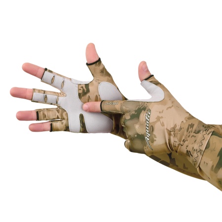 Перчатки Аquatic ACTIVE ARMOR антимоскитные для рыбалки (цвет: SAND CAMO, размер XXL/XXXL)